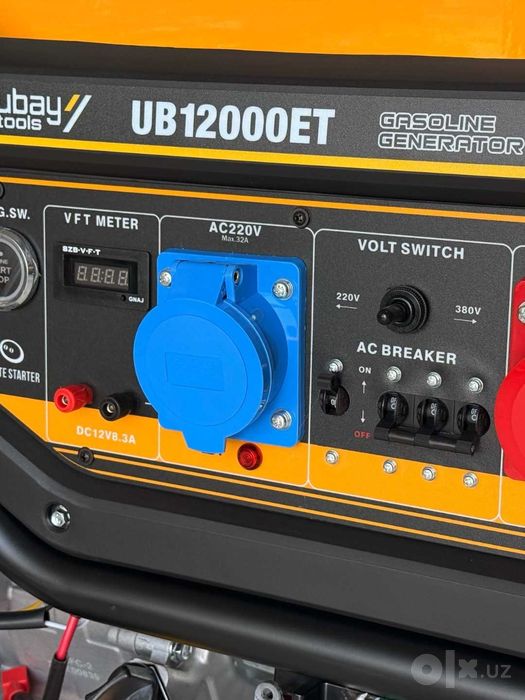 Бензиновый генератор трёхфазный Ubay UB-12000ET, 8,5 кВт, 380/220 В
