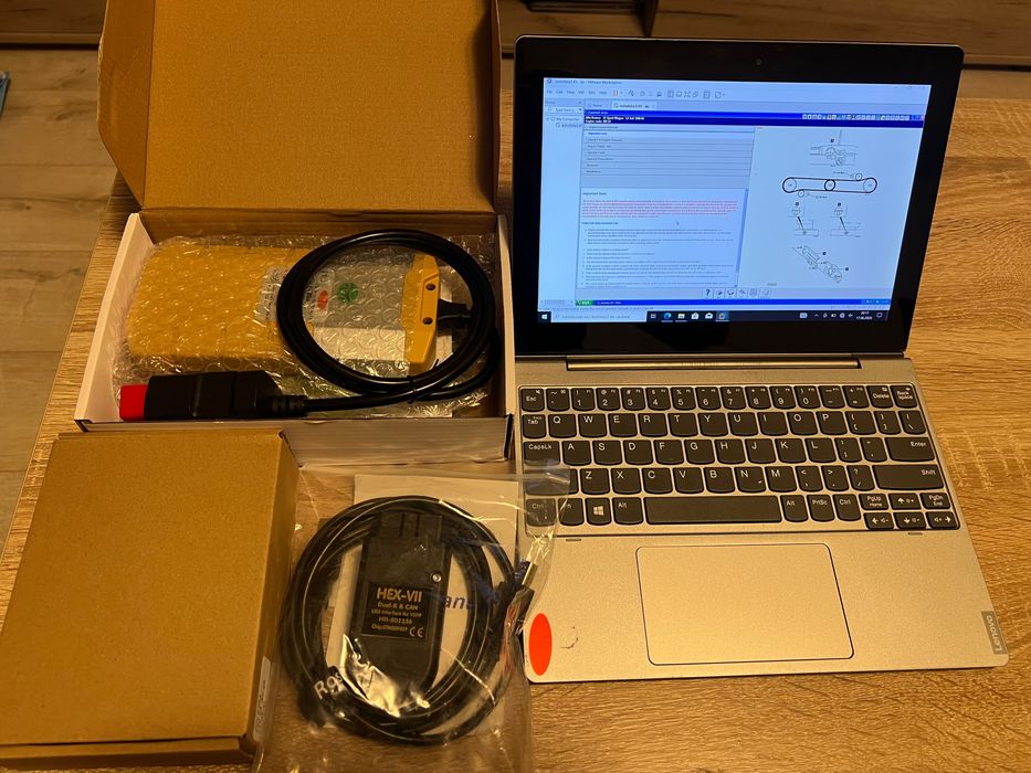 Kit tableta / laptop  Lenovo D330 + tester / diagnoză delphi 2021 + VCDS 2025