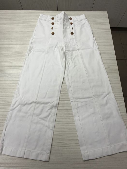 Pantalini denim albi Massimo Dutti marimea 34/XS