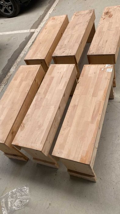 Băncuțe- 6 Bucăți din lemn 1 m/lățime 30 cm