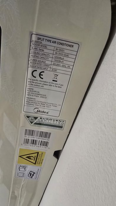Климатик midea blanc 12 btu за части