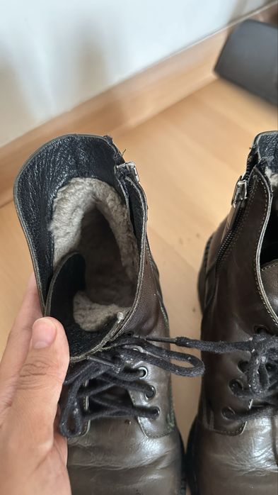 кожаные демисезонные ботинки