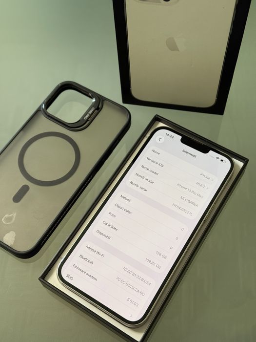 iPhone 13 Pro Max Alb 128 GB 88% ca nou la cutie si husa
