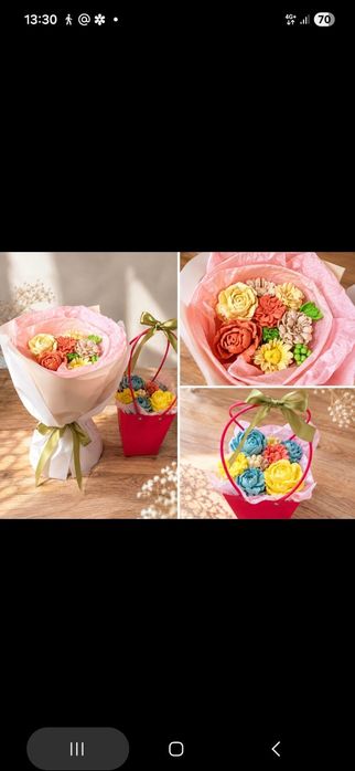 Зефирные букеты ручной работы