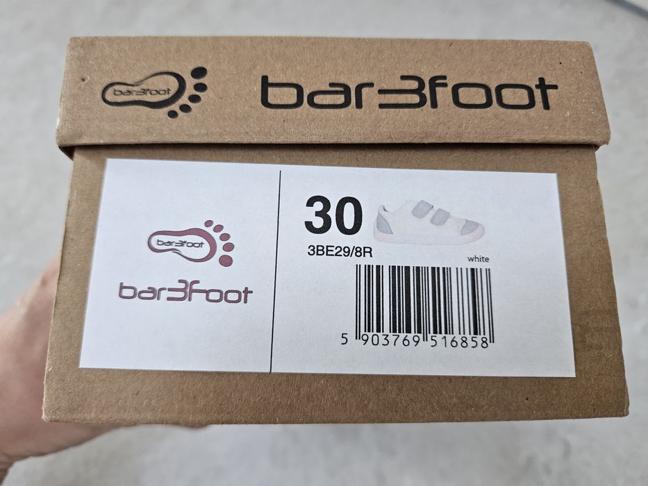 Боси обувки сандали размер 30 бели текстил Bar3foot white