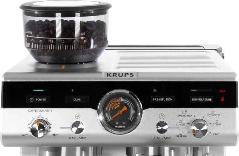 Espressor manual cu rasnita Krups Precision XP801T10, 15 bari, rezervor apa detasabil 3.5 L, 30 trepte de rasnire