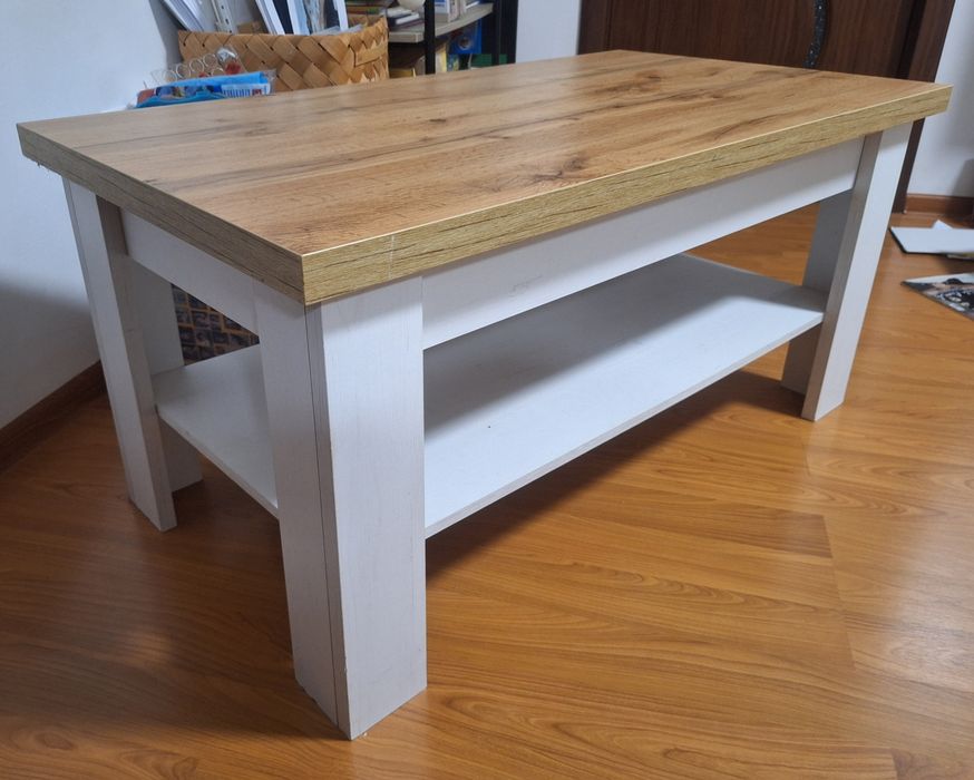 Masa de cafea alb/stejar