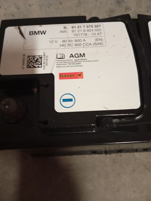 Baterie auto BMW 90 amperi Agm Start Stop import Germania stare perfec
