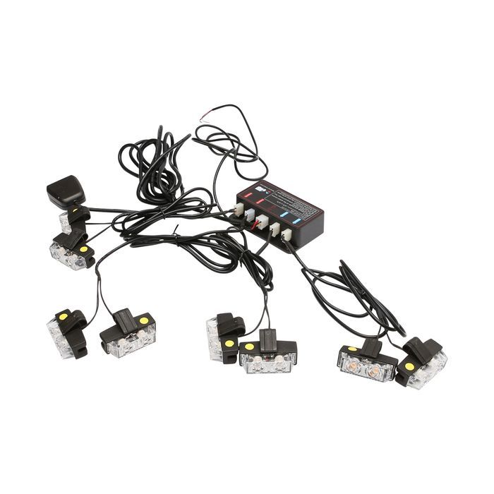Set 8 stroboscoape cu 2 LED-uri, lumina galbena 12V Breckner Germany