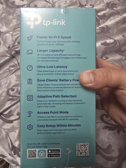 Чисто нов TP-Link RE605X AX1800 Wi-Fi 6 Range Extender (Фабрично запечатан)