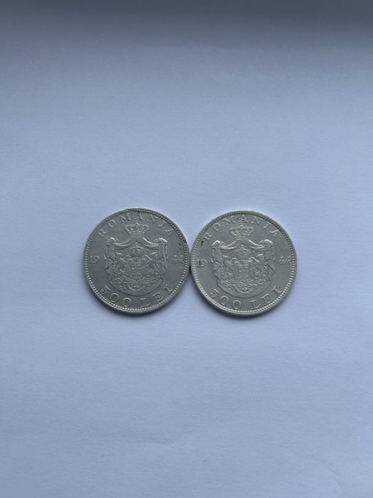 Vând 2 monede  argint de 500lei din 1944 cu Regele Mihai