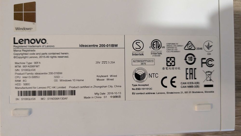 Mini PC Lenovo IdeaCentre 200 – i3, 8GB RAM, 256 GB SSD