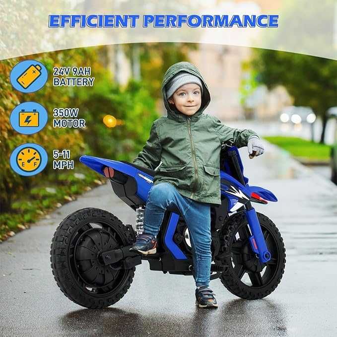 Motocicleta electrica pt. copii Kinderauto BalanceBike 350W 24V Blue