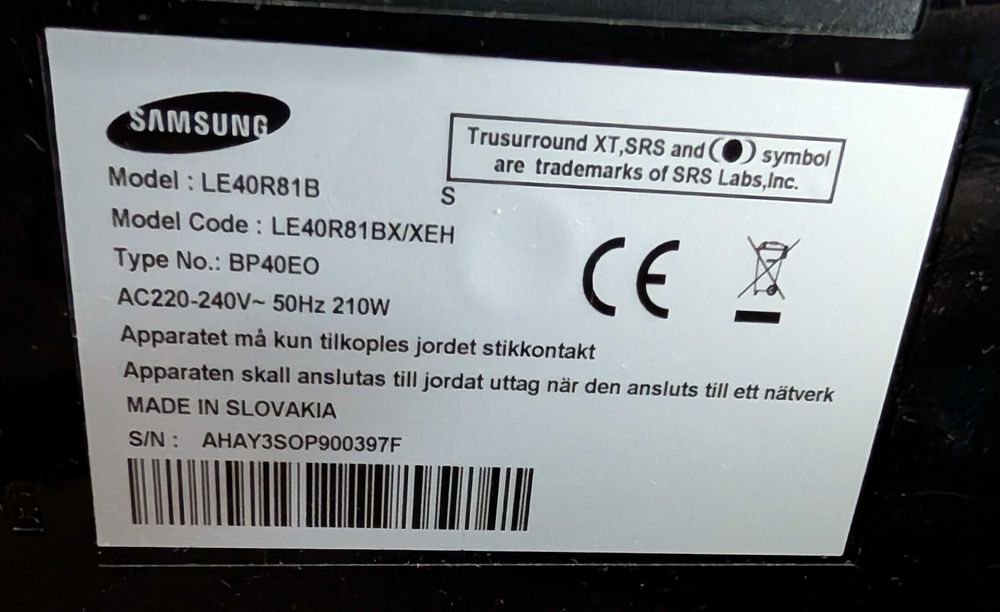 Телевизор Samsung LE40R81BX/XEH