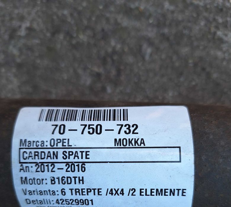 Vând cardan Opel Mokka 4×4 2012-2016