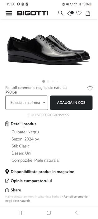 Pantofi Bigotti, in stare Impecabila