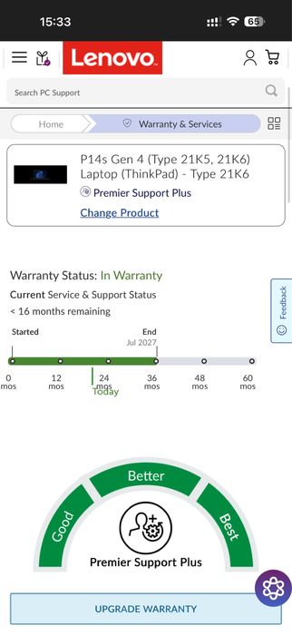14’FHD+IPS/Ryzen 5 Pro-7540u/32GB LPDDR5x/Thinkpad P14s g4/Radeon 4GB