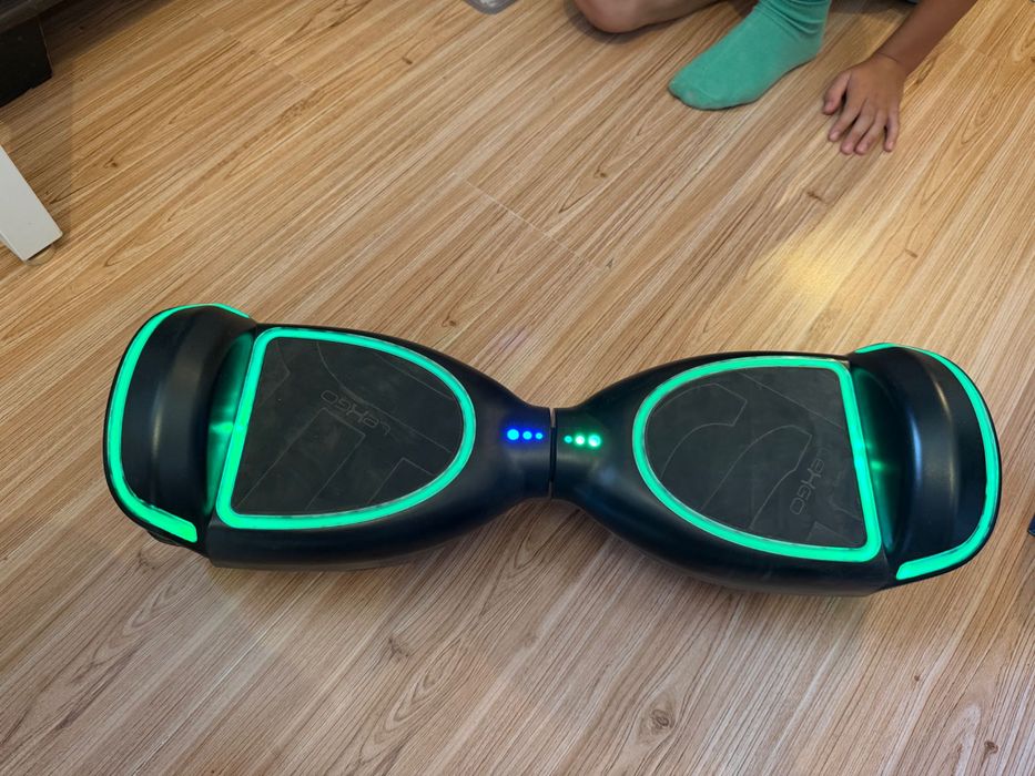 Hoverboard LexGo Spark, motor 2 x 200W, 6.5 inch, autonomie 12 km, lumini LED, negru, 60 x 18 x 18.9 cm