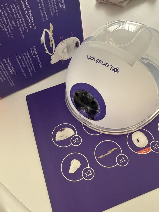 Pompa handsfree single Lansinoh + cadou tampoane san 100 bucati