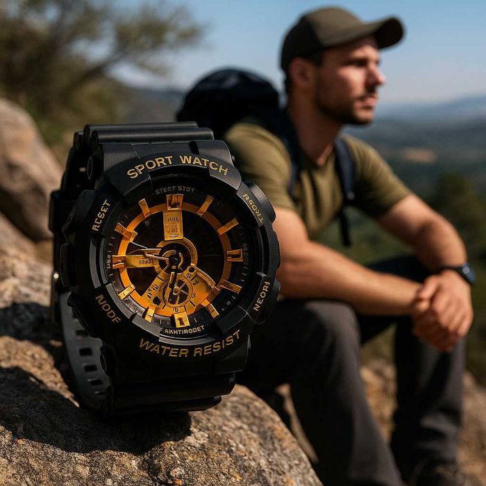 Мъжки спортен часовник, водоустойчив и удароустойчив