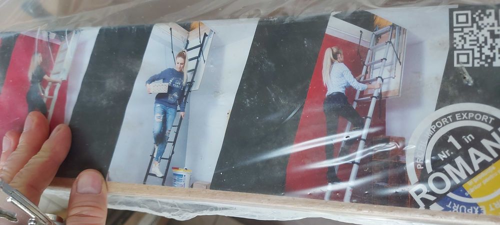 Scara mansarda pliabila 60x100 cm, lemn fag (sigilata)