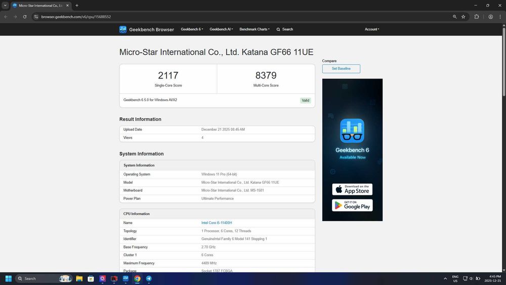 MSI Katana GF66 – O'yin uchun kuchli noutbuk