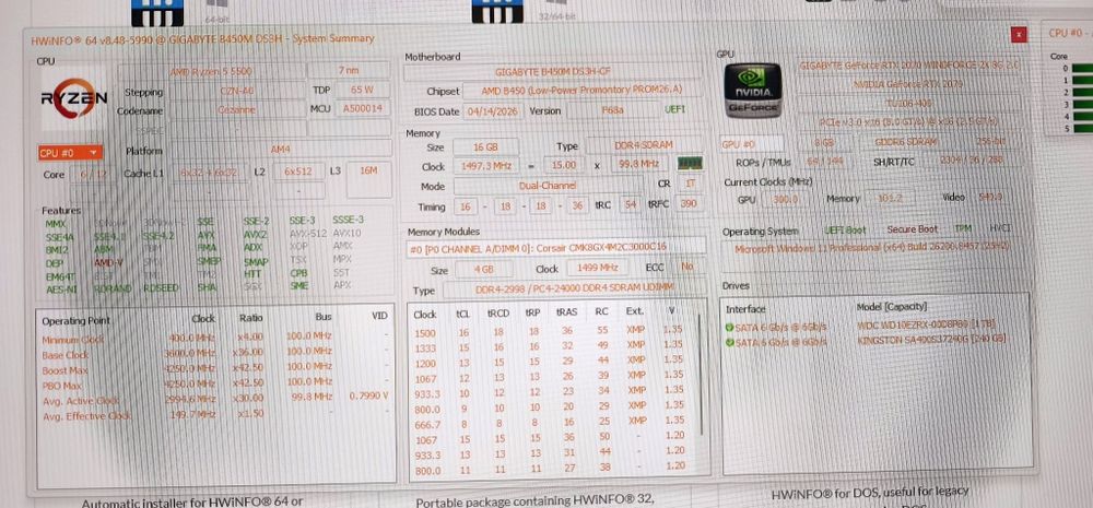 PC Ryzen 5 5500, RTX 2070 8Gb, 16 GB RAM