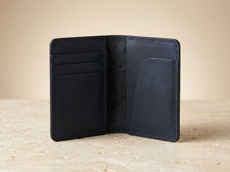 Portofel din piele lucrat manual