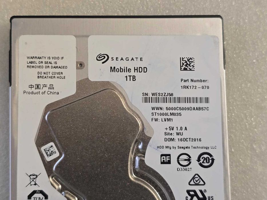Hard Disk laptop Seagate Mobile 1TB, SATA 3, 2.5 inch, 5400rpm - slim, 128 MB - ST1000LM035