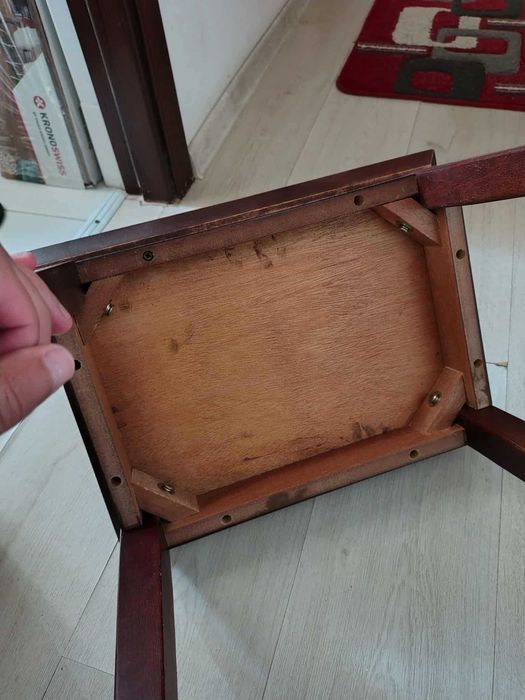 Masuta de cafea Vintage din lemn; Masuta cu blat 43x33x41h cm