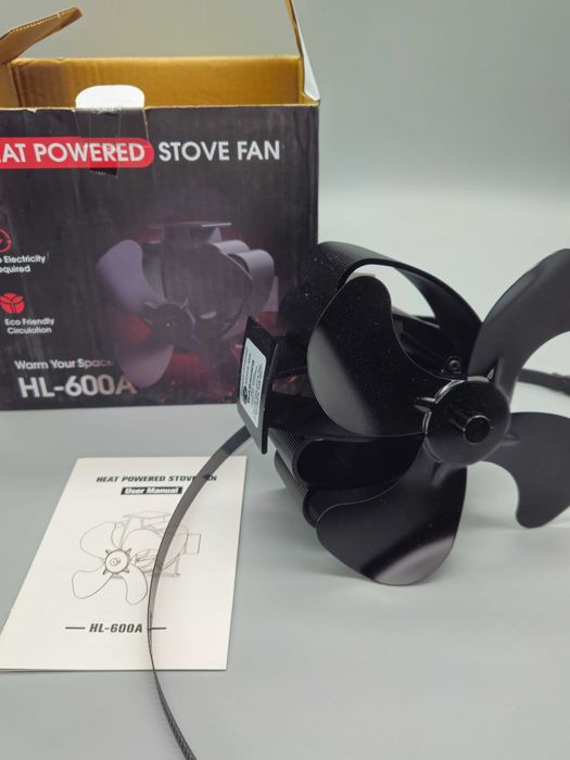 Термовентилатор за печка/камина без ток,магнитен монтаж,скоба за комин