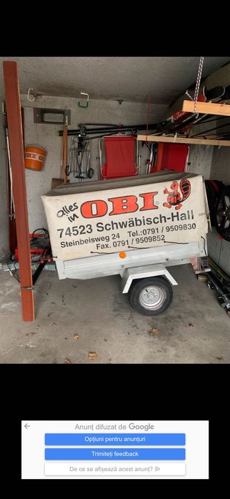 Remorca auto cu prelata de vanzare