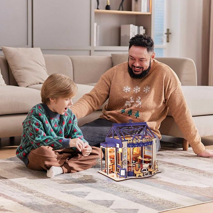 AONGAN Комплект за изработка на миниатюрна къща за кукли, сглобяване