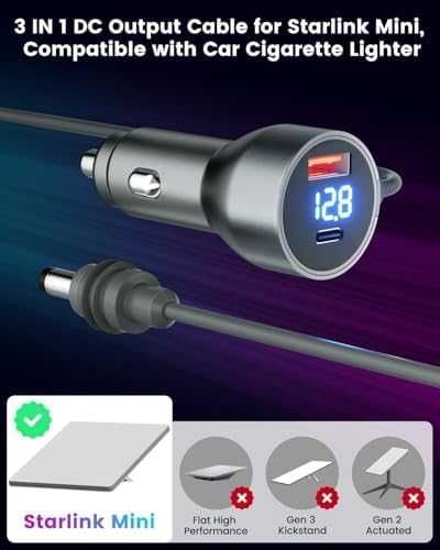 Нов Захранващ адаптер за Starlink Mini 12V-24V дигитален дисплей кола