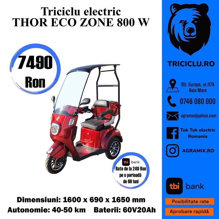 Triciclu electric THOR ECO ZONE Agramix