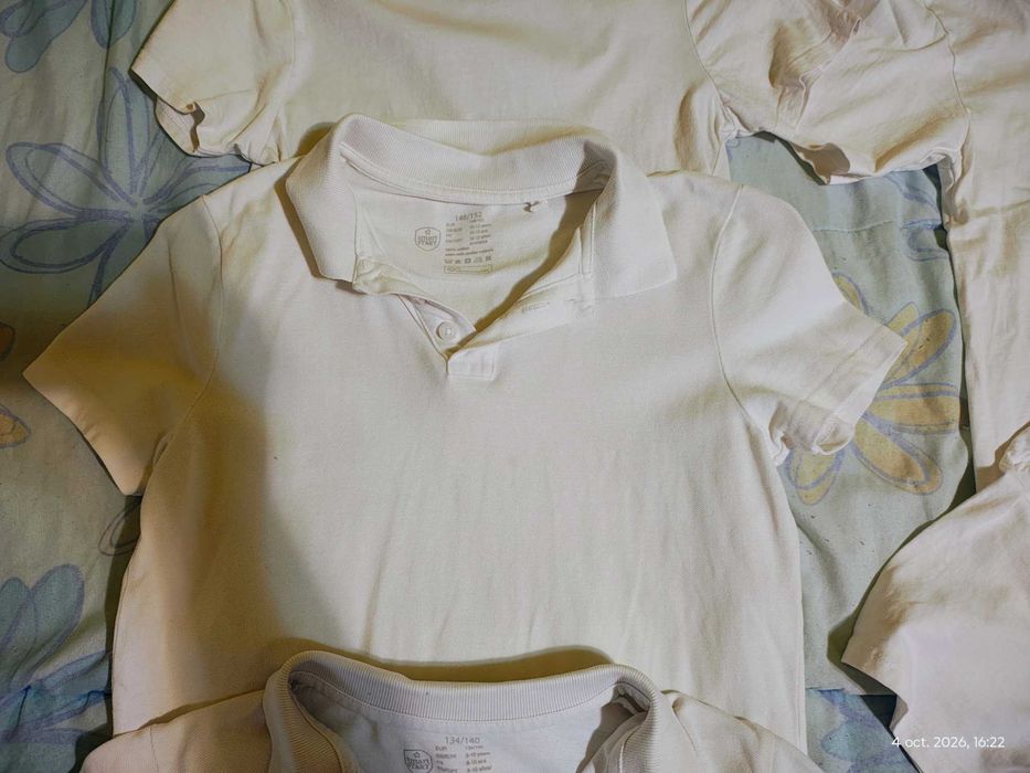Lot Tricou scoala tricouri alb guler