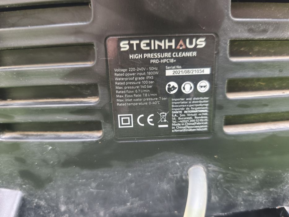 Aparat de spălat cu presiune Steihaus, 8 m furtun presiune