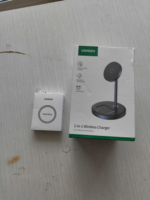 Ugreen безжично зареждаща станция за телефон + слушалки/смарт часовник