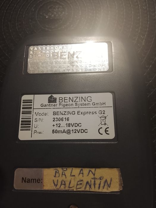Vând ceas pentru  porumbei benzing g2