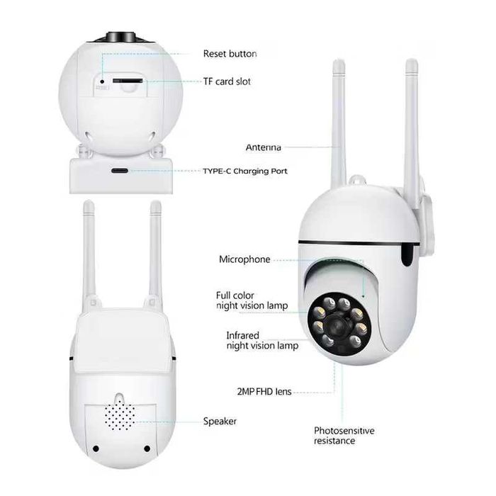 Camere de supraveghere WiFi Wireless - Smart Camera, 32G Card Inclus