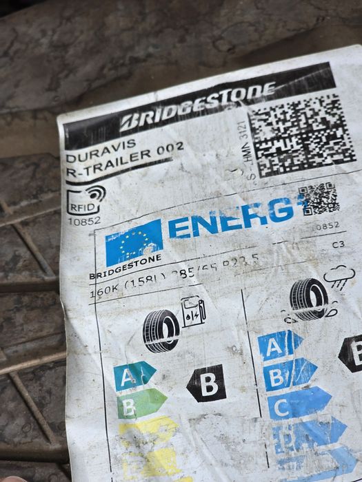 BRIDGESTONE 385/65 R22.5  2 anvelope DURAVIS R-TRAILER 002