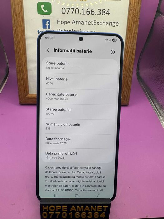 HOPE AMANET P2-Samsung s25 512 GB/12 RAM/100% BAT