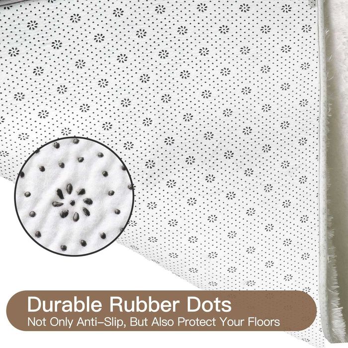 Килими Sour Lemon Area Rugs 140x200см, бял килим, противоплъзгащ