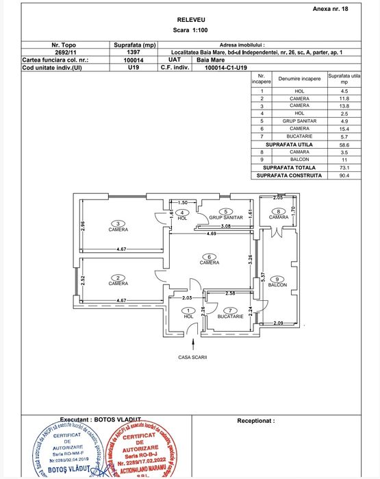 Apartament cu 3 camere, BL. INDEPENDENTEI , NR 26