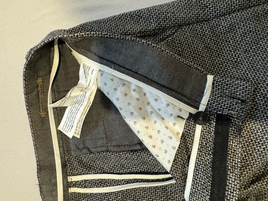 Pantaloni stofa de lana Zara, gri cu picatele 40 M