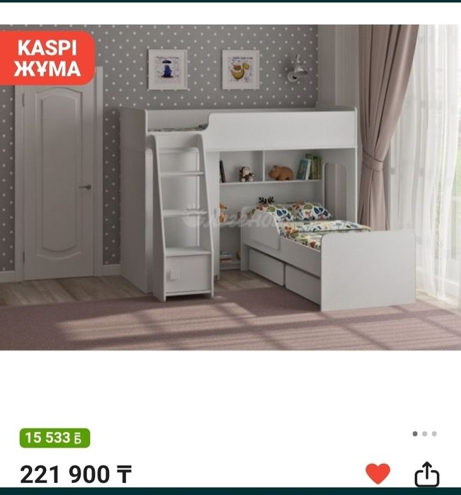 Кровать-чердак со шкафом
