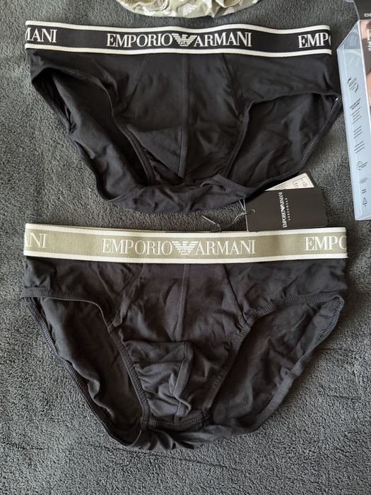Emporio Armani set 3 chiloti barbati negru-negru/verde masliniu marimea S noi originali