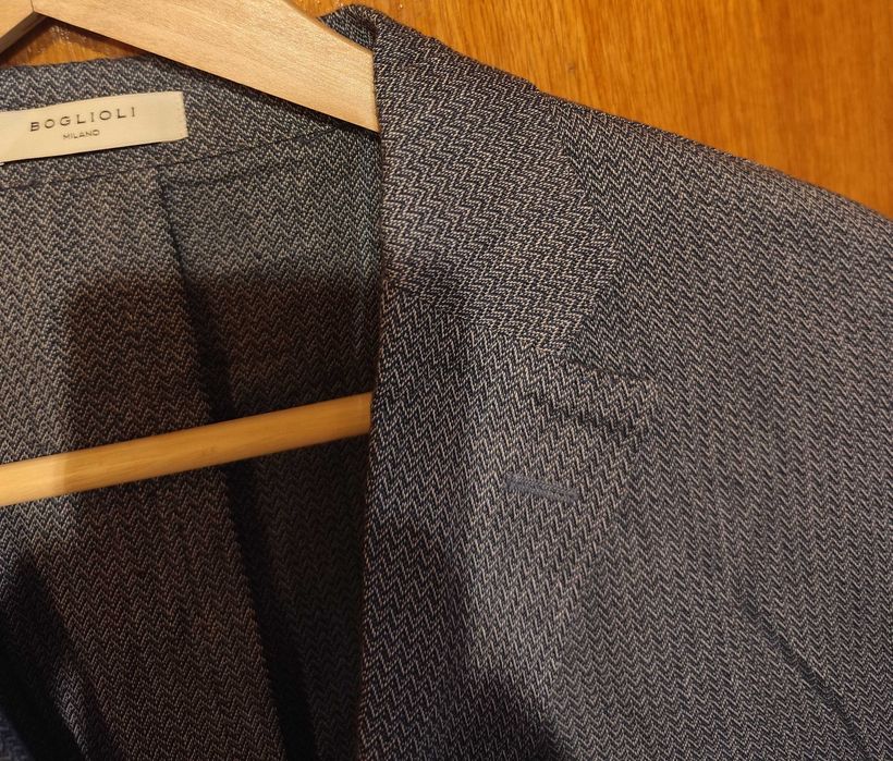 Sacou blazer 54 XXL de lux BOGLIOLI lana super 130's blue navy