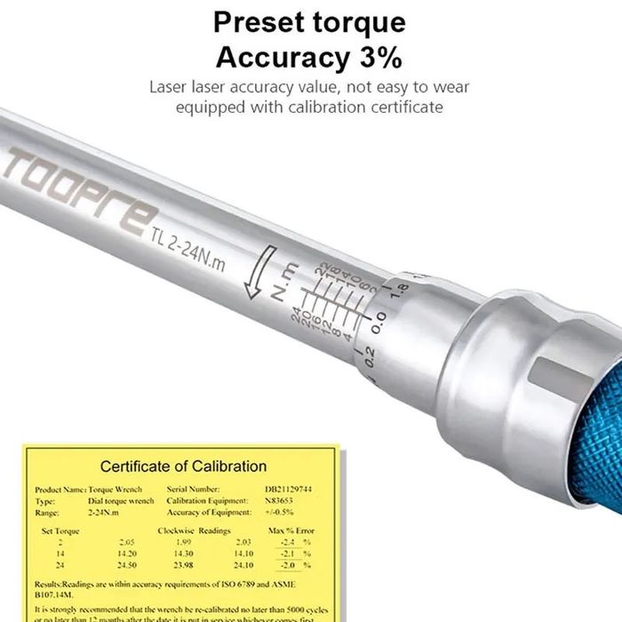 Диномометрическый ключ от 2 до 24 N.m