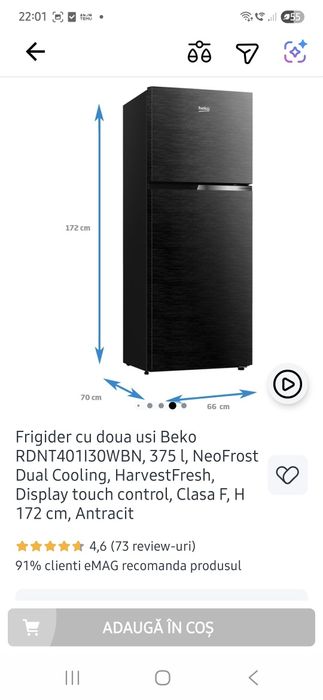 Frigider Beko   -375l Negru